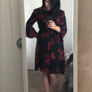 H&M floral bell sleeve dress